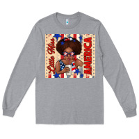 Heather Grey little miss america Long Sleeve Tee - TumblerDesignByShophia