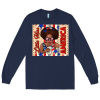 Navy little miss america Long Sleeve Tee - TumblerDesignByShophia