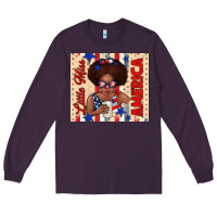Plum little miss america Long Sleeve Tee - TumblerDesignByShophia
