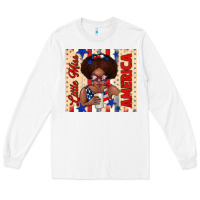 White little miss america Long Sleeve Tee - TumblerDesignByShophia