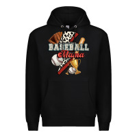 Black baseball mama Premium Hoodie - FaDigitalArtStudio