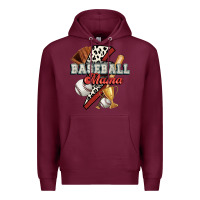 Burgundy baseball mama Premium Hoodie - FaDigitalArtStudio