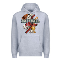 Heather Grey baseball mama Premium Hoodie - FaDigitalArtStudio