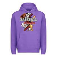 Purple baseball mama Premium Hoodie - FaDigitalArtStudio