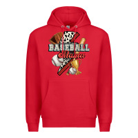 Red baseball mama Premium Hoodie - FaDigitalArtStudio