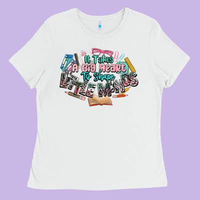 It Takes A Big Heart To Shape Little Mind Teacher Ladies Tee Designed By Nancycooperartshop