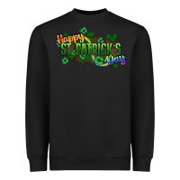 Black Happy St. Patrick's Day Heavyweight Sweatshirt - HowdyJamesFarm