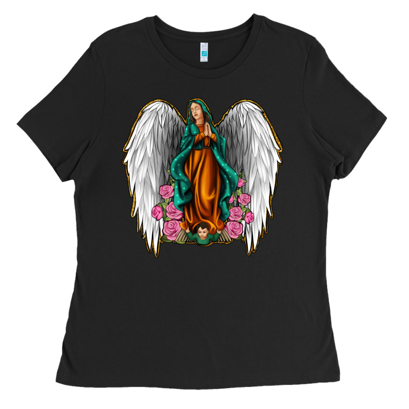 Angel Wing Lady Of Guadalupe Ladies Tee by Jasminsmagicworld | Teevron
