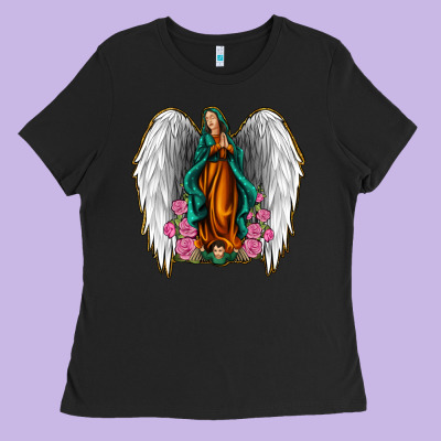 Angel Wing Lady Of Guadalupe Ladies Tee Designed By Jasminsmagicworld