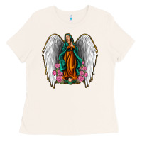 Bone Angel Wing Lady of Guadalupe Ladies Tee - Jasminsmagicworld