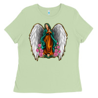 Matcha Angel Wing Lady of Guadalupe Ladies Tee - Jasminsmagicworld