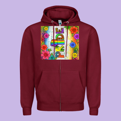 Lgbtq+ Pride With Flower Tumbler Zipper Hoodie Designed By Bundleandbundleshop