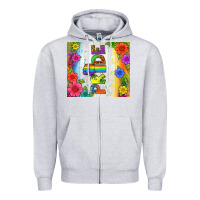 Heather Grey LGBTQ+ Pride With Flower Tumbler Zipper Hoodie - BundleAndBundleShop