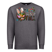 Charcoal Heather happy easter y all Premium Sweatshirt - CowhideDigitalArt