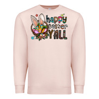 Pale Pink happy easter y all Premium Sweatshirt - CowhideDigitalArt
