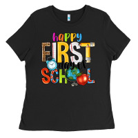 Black happy first day of school Ladies Tee - NancyCooperArtShop