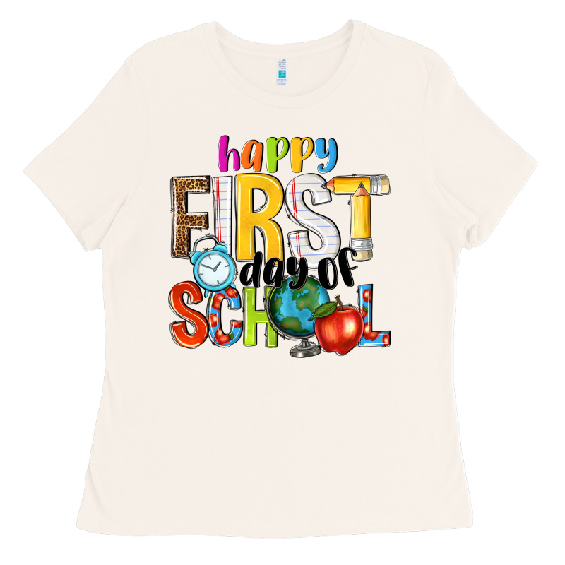 Happy First Day Of School Ladies Tee by NancyCooperArtShop | Teevron