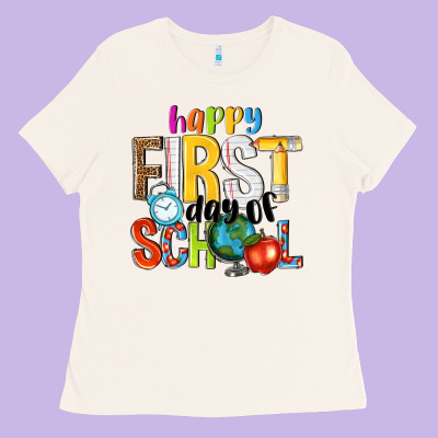 Happy First Day Of School Ladies Tee Designed By Nancycooperartshop