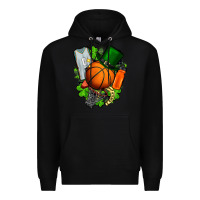Black St. Patrick's Day Basketball Premium Hoodie - FaDigitalArtStudio