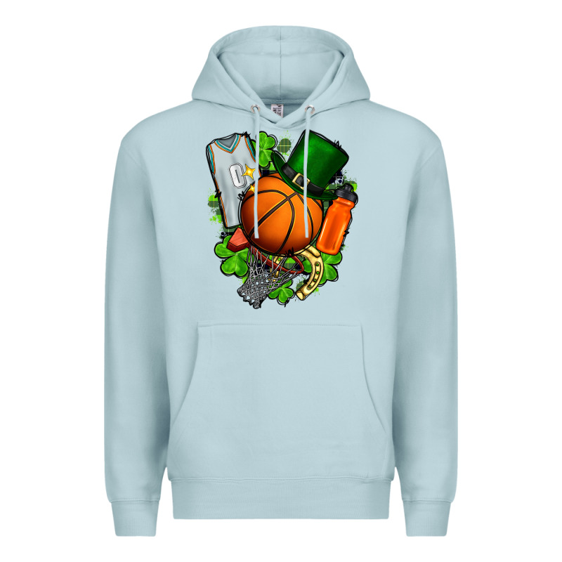 St. Patrick's Day Basketball Premium Hoodie by FaDigitalArtStudio | Teevron