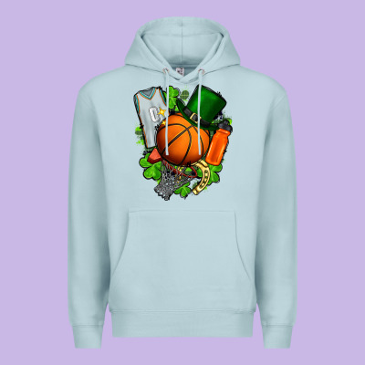 St. Patrick's Day Basketball Premium Hoodie Designed By Fadigitalartstudio