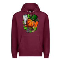 Burgundy St. Patrick's Day Basketball Premium Hoodie - FaDigitalArtStudio