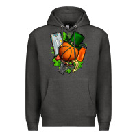 Charcoal Heather St. Patrick's Day Basketball Premium Hoodie - FaDigitalArtStudio