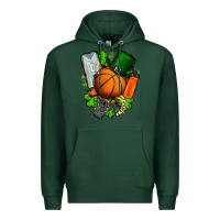 Sports Green St. Patrick's Day Basketball Premium Hoodie - FaDigitalArtStudio