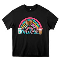 Black nurse rainbow Heavy Core Tee - NancyCooperArtShop