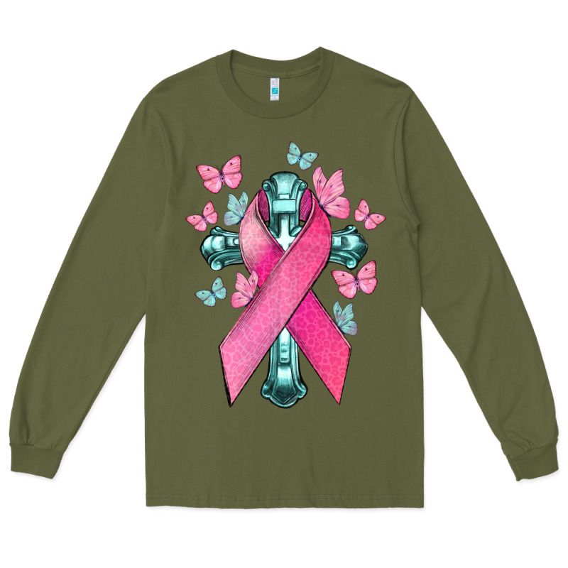 Cancer Cross Cancer Awareness Long Sleeve Tee by HowdyJamesFarm | Teevron
