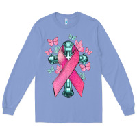 Colony Blue Cancer Cross Cancer Awareness Long Sleeve Tee - HowdyJamesFarm