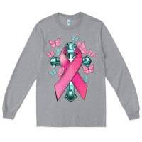 Heather Grey Cancer Cross Cancer Awareness Long Sleeve Tee - HowdyJamesFarm