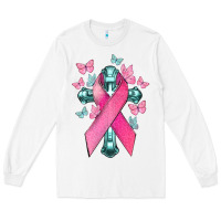 White Cancer Cross Cancer Awareness Long Sleeve Tee - HowdyJamesFarm