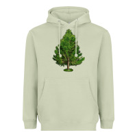 Matcha White Pine Tree Illustrations Heavyweight Hoodie - LillyAllenDesigns