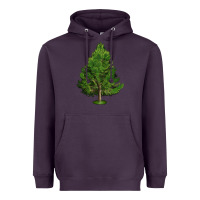 Plum White Pine Tree Illustrations Heavyweight Hoodie - LillyAllenDesigns