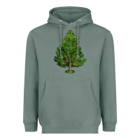Sage White Pine Tree Illustrations Heavyweight Hoodie - LillyAllenDesigns