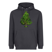 Smoke White Pine Tree Illustrations Heavyweight Hoodie - LillyAllenDesigns