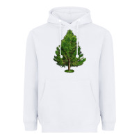 White White Pine Tree Illustrations Heavyweight Hoodie - LillyAllenDesigns