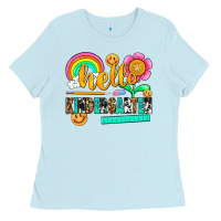 Baby Blue hello kindergarten Ladies Tee - NancyCooperArtShop