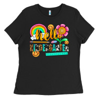 Black hello kindergarten Ladies Tee - NancyCooperArtShop