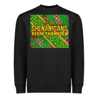 Black Let the shenanigans begin shamrock tumbler Heavyweight Sweatshirt - HowdyJamesFarm