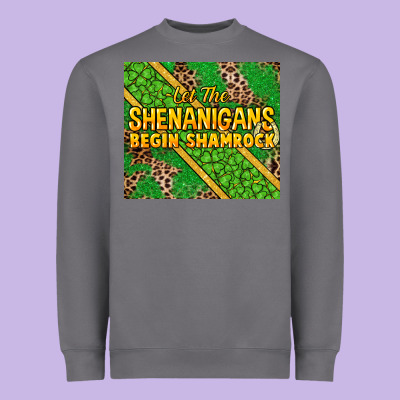 Let The Shenanigans Begin Shamrock Tumbler Heavyweight Sweatshirt Designed By Howdyjamesfarm