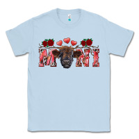 Dusty Blue valentine's day mini black highland calf Classic Tee - RanaPortraitStore