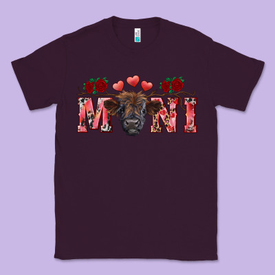 Valentine's Day Mini Black Highland Calf Classic Tee Designed By Ranaportraitstore