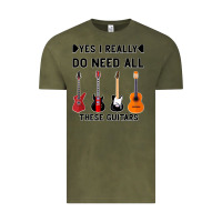 Vintage Olive Yes I Really Do Need All These Guitars Vintage Tee - Bettercallsaul