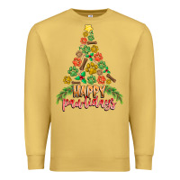 Antique Gold paw print christmas tree Premium Sweatshirt - CowhideDigitalArt