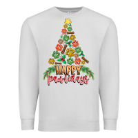 Dove Grey paw print christmas tree Premium Sweatshirt - CowhideDigitalArt