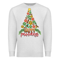 Oatmeal Heather paw print christmas tree Premium Sweatshirt - CowhideDigitalArt