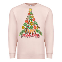 Pale Pink paw print christmas tree Premium Sweatshirt - CowhideDigitalArt