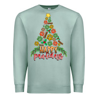 Seafoam paw print christmas tree Premium Sweatshirt - CowhideDigitalArt